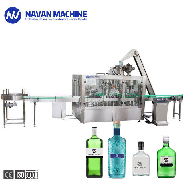 Machine d'embouteillage d'alcool Machine de remplissage de vodka de vin de gin en bouteille en verre entièrement automatique 